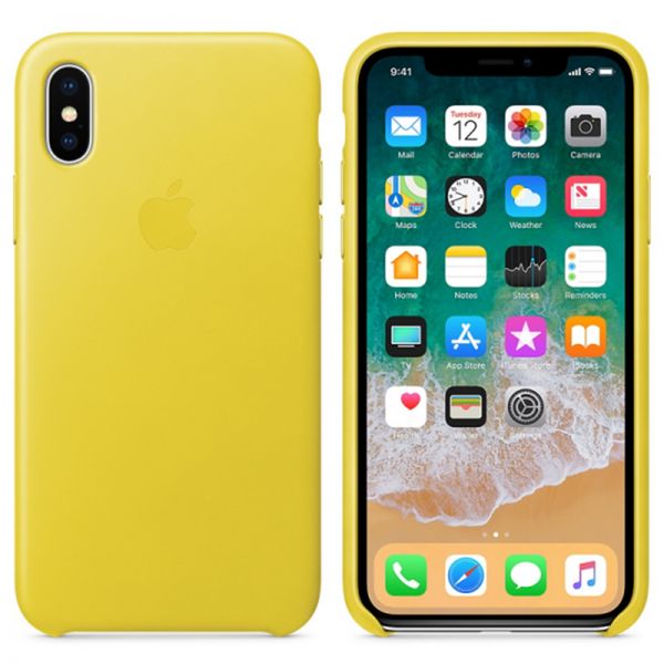 Apple Coque Leather Apple iPhone X - Spring Yellow
