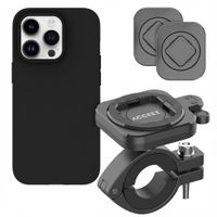 Accezz Support de téléphone EasyLock pour vélo avec coque Apple iPhone 14 Pro - Rotation à 360° - Noir