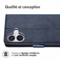 imoshion Étui de télephone portefeuille de luxe Apple iPhone 16 - Bleu foncé