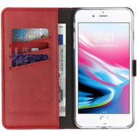 Selencia Étui portefeuille en cuir véritable Apple iPhone 8 Plus / 7 Plus - Rouge
