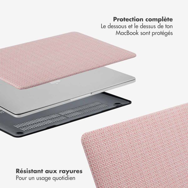 Selencia Coque tissée Apple MacBook Air 15 pouces (2023 / 2024 M3 / 2025 M4 / 2026 M5) - Rose
