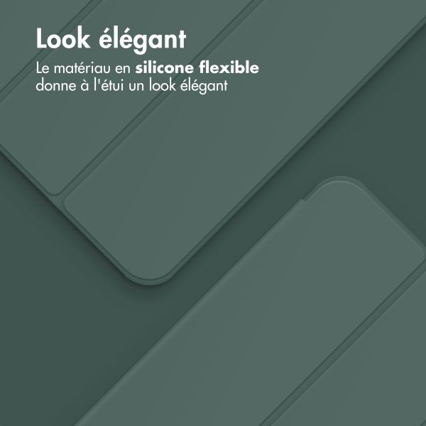 Accezz Coque tablette portefeuille Smart Silicone Apple iPad Air 11 pouces (2026) M4 / (2025) M3 / (2024) M2 / Air 5 (2022) / Air 4 (2020) - Vert foncé