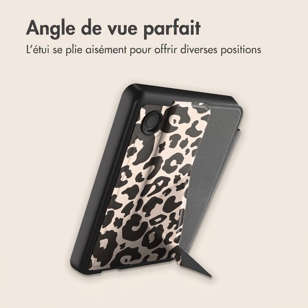 imoshion Étui de liseuse portefeuille design Pliable Kobo Clara Colour / BW - Leopard