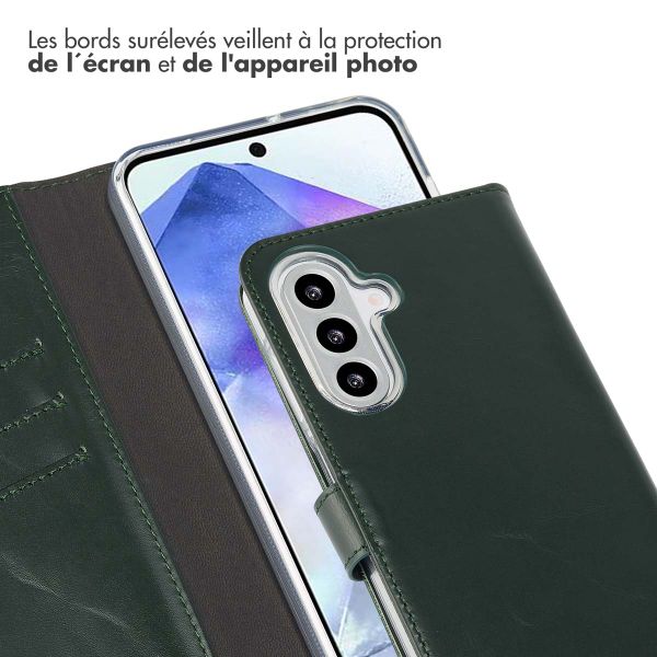 Selencia Étui portefeuille en cuir véritable Samsung Galaxy A26 - Vert