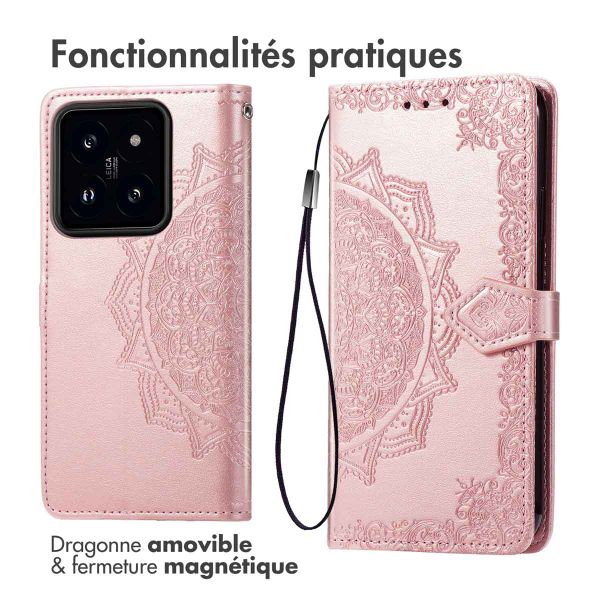 imoshion Etui de télephone Mandala Xiaomi 14T - Rose Doré