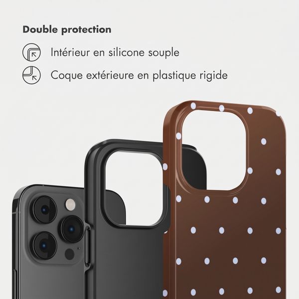 Selencia Coque arrière Vivid Apple iPhone 14 Pro - Happy Dots Chocolate