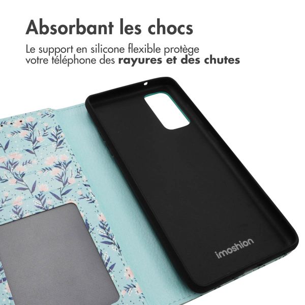 imoshion Étui de télephone portefeuille Design Samsung Galaxy S20 FE - Blue Flowers