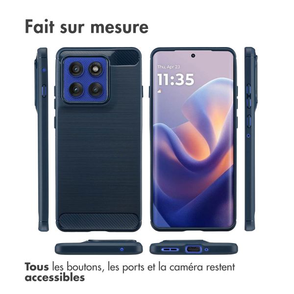 imoshion Coque Brushed Motorola Edge 60 Pro - Bleu foncé