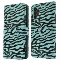 imoshion Étui de télephone portefeuille Design Samsung Galaxy A13 (4G) - Black Blue Stripes