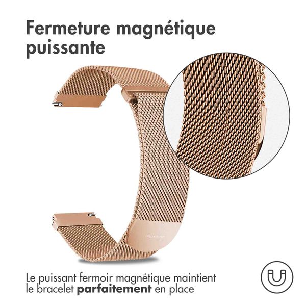 imoshion Bracelet magnétique milanais  - Connexion universelle 20 mm - Taille S - Rose Doré