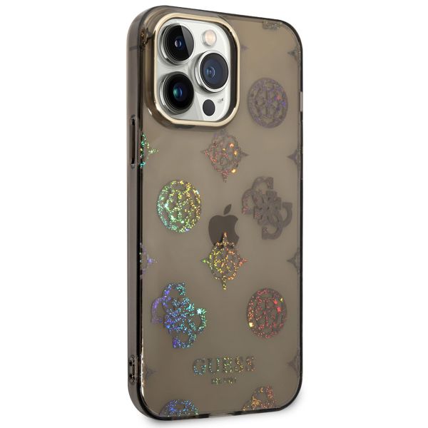 Guess Coque Peony Glitter Apple iPhone 14 Pro Max - Noir