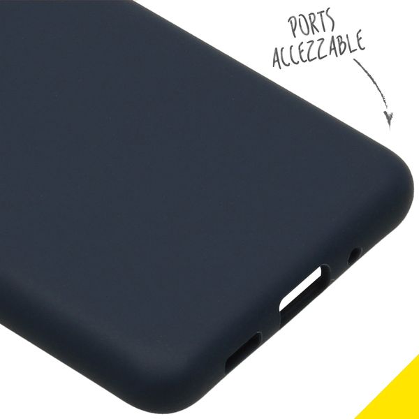 Accezz Coque Liquid Silicone Samsung Galaxy S20 Ultra - Bleu foncé