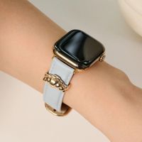 Burga Bracelet en cuir véritable  - Apple Watch | 44/45/46/49 mm / Connexion universelle 20 mm - Dream / Gold