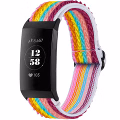 imoshion Bracelet en nylon élastique Fitbit Charge 3 / 4 - Rainbow
