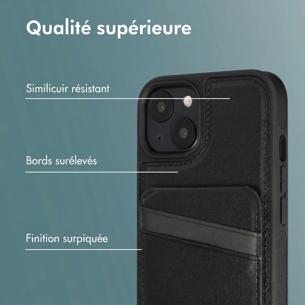 imoshion Coque arrière avec porte-cartes et support Apple iPhone 15 - Noir