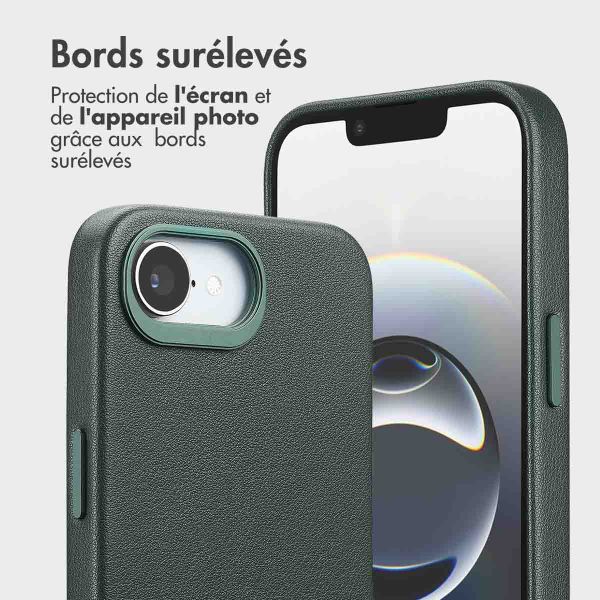 Accezz Étui de télephone portefeuille en cuir 2-en-1 avec MagSafe Apple iPhone 17e / 16e - Cedar Green