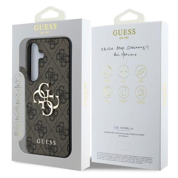 Guess Coque 4G Metal Logo Backcover Samsung Galaxy S25 - Marron
