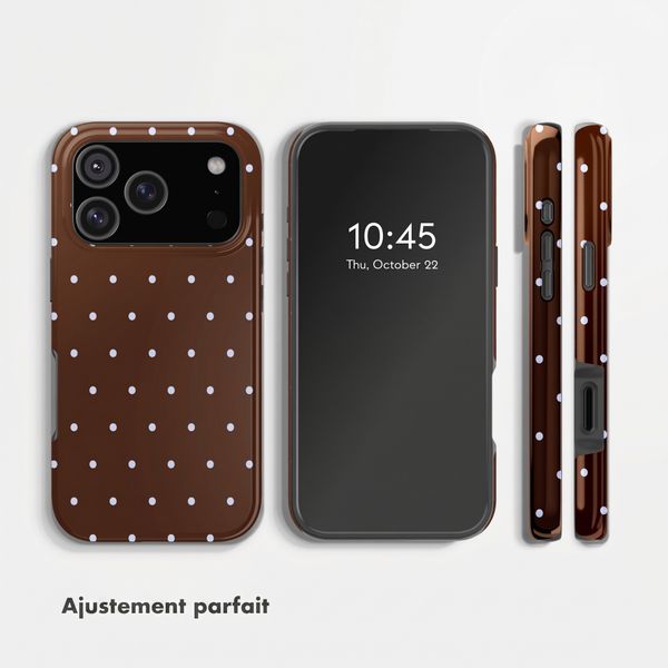 Selencia Coque arrière Vivid Apple iPhone 17 Pro Max - Happy Dots Chocolate