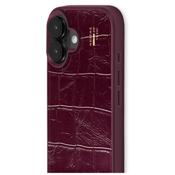 iDeal of Sweden Coque MagSafe en cuir végétalien Apple iPhone 17 - Fine Wine Croco