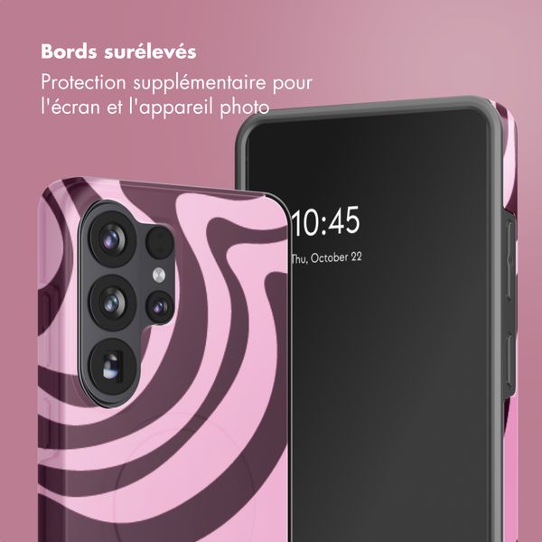 Selencia Coque arrière Vivid Samsung Galaxy S26 Ultra - Wavy Swirl Pink Plum