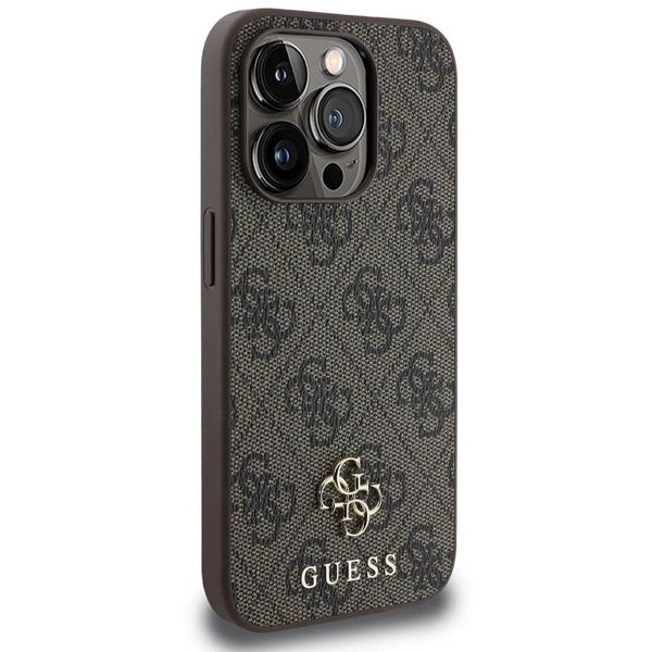 Guess Coque 4G Metal Logo MagSafe Apple iPhone 15 Pro - Marron