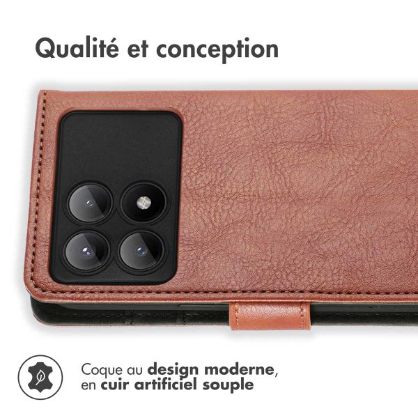 imoshion Étui de télephone portefeuille de luxe Xiaomi Poco X6 Pro - Marron