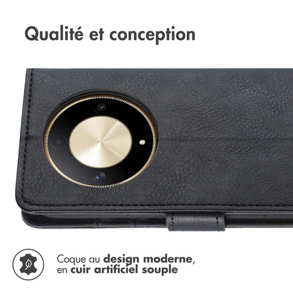 imoshion Étui de télephone portefeuille de luxe Honor Magic 6 Lite - Noir