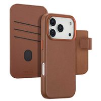 Accezz Étui de télephone portefeuille en cuir 2-en-1 avec MagSafe Apple iPhone 17 Pro - Sienna Brown