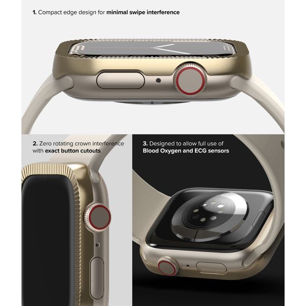 Ringke Style de lunette Apple Watch 7 / 8 / 9 - 45 mm - Matte Curve Gold