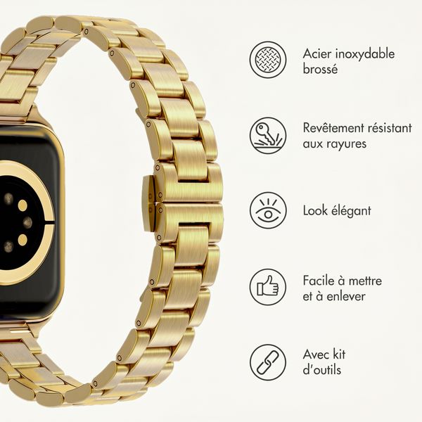 Selencia Bracelet à maillons fin en acier Apple Watch | 38/40/41/42 mm - Doré