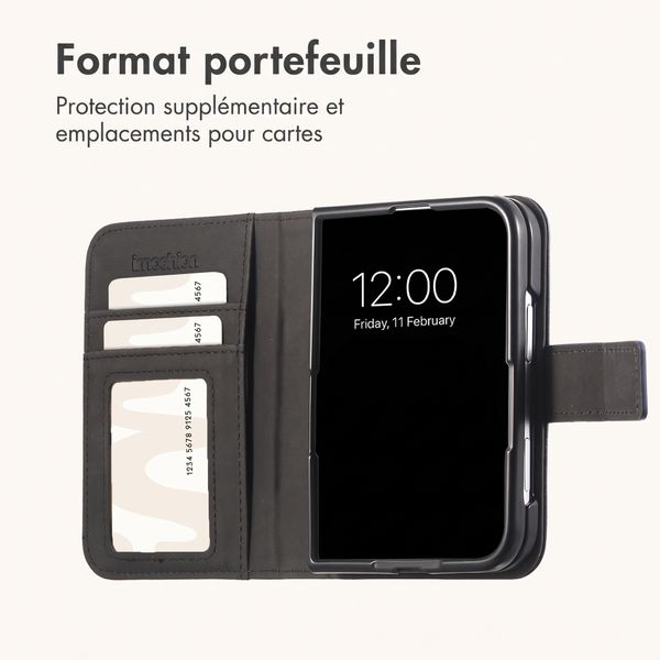 imoshion Étui de télephone portefeuille de luxe Apple iPhone Duo - Noir