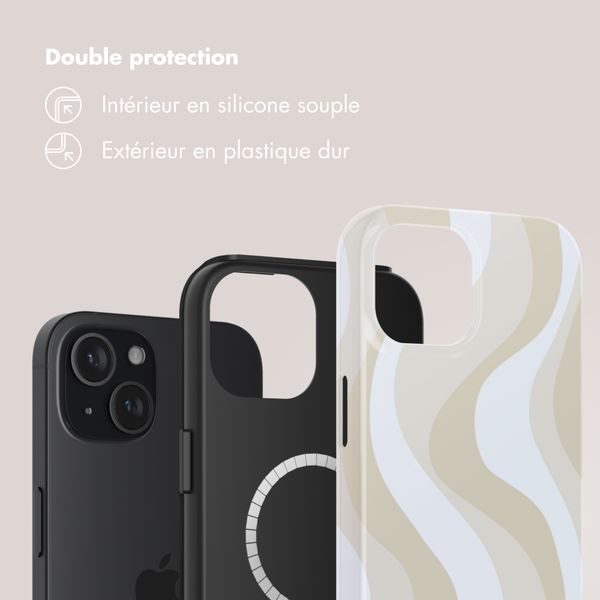 Selencia Coque arrière Vivid avec MagSafe Apple iPhone 15 - Desert Waves Beige