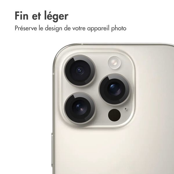 imoshion Lot de 2 protections d'objectif de caméra Apple iPhone 16 Pro / 16 Pro Max - Natural / Titanium