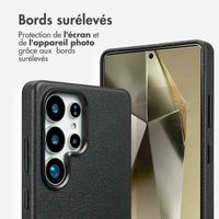 Accezz Coque arrière en cuir avec MagSafe Samsung Galaxy S25 Ultra - Onyx Black