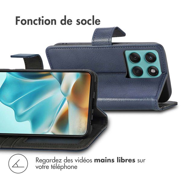 imoshion Étui de télephone portefeuille de luxe Motorola Edge 60 Fusion - Bleu foncé