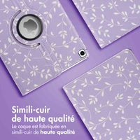 imoshion Coque tablette Design rotatif à 360° Apple iPad 9 (2021) 10.2 pouces / iPad 8 (2020) 10.2 pouces / iPad 7 (2019) 10.2 pouces - Lavender Flowers