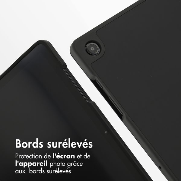 Accezz Coque tablette portefeuille Smart Silicone Samsung Galaxy Tab A11 Plus / A9 Plus - Noir