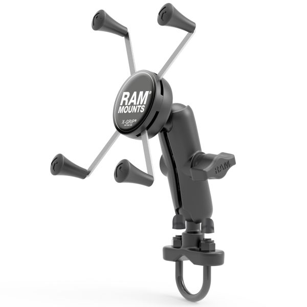 RAM Mounts Support de téléphone X-Grip® U-Bolt pour vélo / scooter / moto - Universel - Grand - Noir