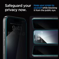Spigen Protection d'écran en verre trempé GLAStR Privacy Applicator - lot de 2 Apple iPhone 15 Pro