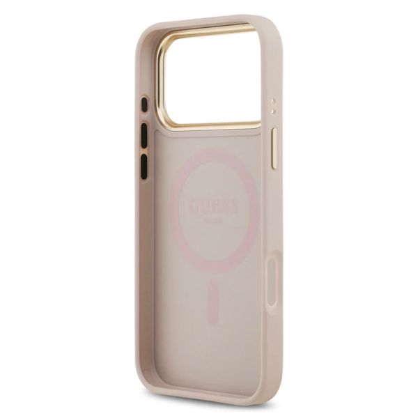Guess Coque MagSafe Classic avec logo 4G Apple iPhone 17 Pro - Rose