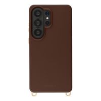 Selencia Coque arrière Rivièra avec MagSafe avec crochets amovibles Samsung Galaxy S26 Ultra - Choco Brown
