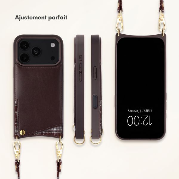 Selencia Coque de télephone Nova avec cordon et porte-cartes Apple iPhone 18 Pro Max / 17 Pro Max - Checks