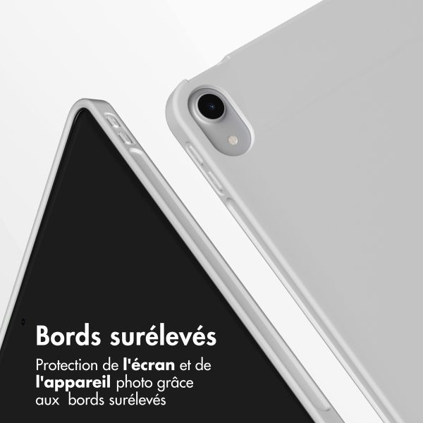 Accezz Coque tablette portefeuille Smart Silicone Apple iPad Air 11 pouces (2026) M4 / (2025) M3 / (2024) M2 / Air 5 (2022) / Air 4 (2020) - Gris