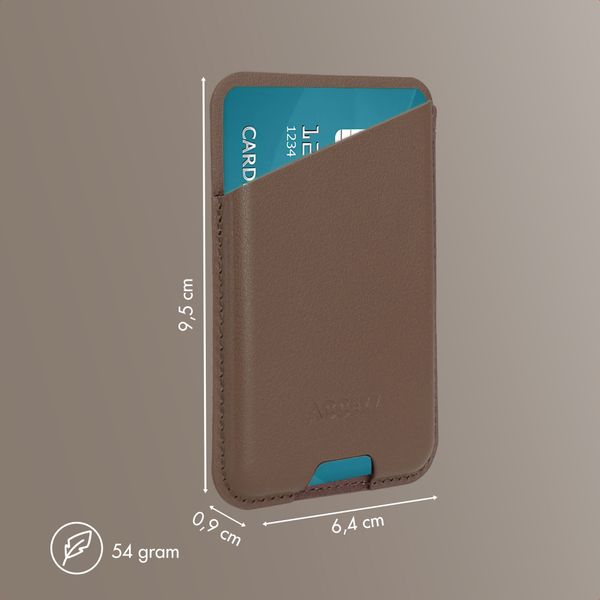 Accezz Porte-cartes en cuir magnétique - Compatible avec Apple Find My - Coffee Brown