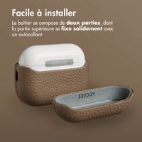 Accezz Coque en cuir véritable  Apple Airpods Pro 3 - Taupe