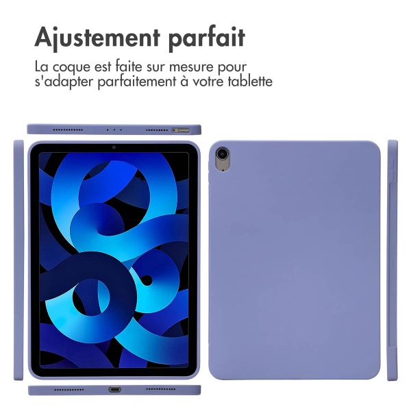 Accezz Coque Liquid Silicone avec porte-stylet Apple iPad Air 11 pouces (2026) M4 / (2025) M3 / (2024) M2 / Air 5 (2022) / Air 4 (2020) - Lila