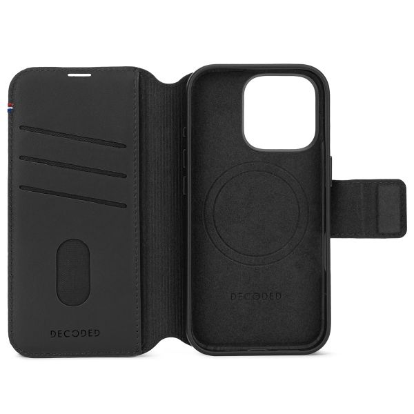 Decoded Portefeuille détachable 2 en 1 en cuir MagSafe Apple iPhone 16 Pro - Noir