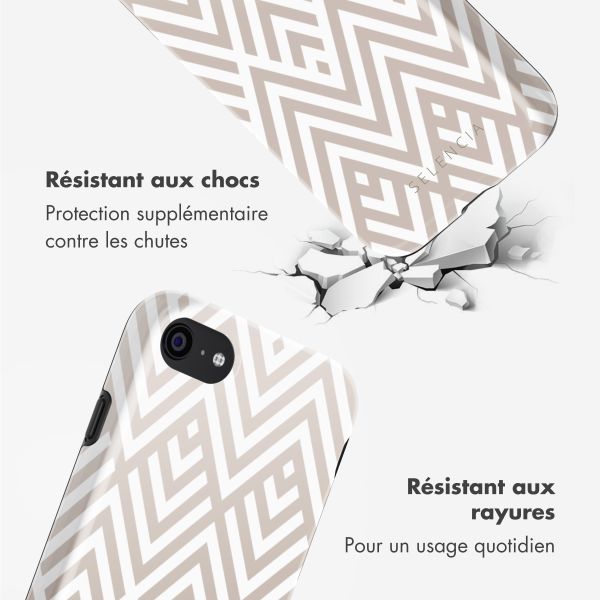 Selencia Coque arrière Vivid Apple iPhone SE (2022 / 2020) / 8 / 7 - Beige Zigzag