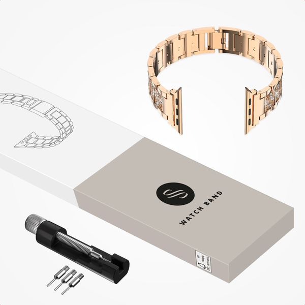 Selencia Bracelet à maillons scintillants Apple Watch | 38/40/41/42 mm - Rose Doré