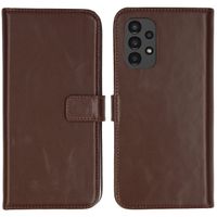 Selencia Étui portefeuille en cuir véritable Samsung Galaxy A13 (4G) - Marron